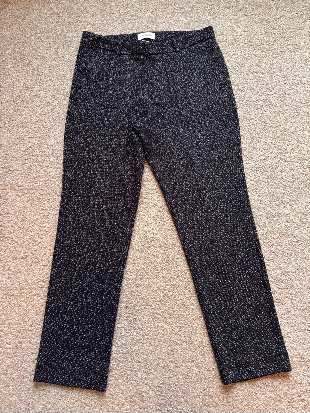 Calvin Klein Dark Navy Spotted Heathered Dress Pants